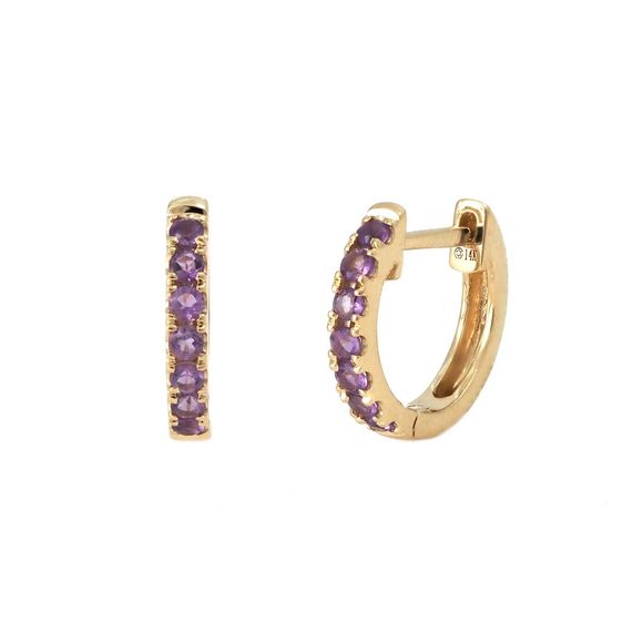 Amethyst Hoop Earring (14Kyg)